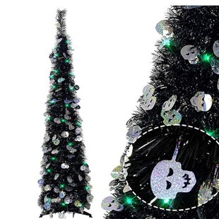 Cross-Border Halloween Decoration Tree Ghost Festival Party Scene Layout 1.5m Telescopic Foldableing Halloween Tree Ornaments