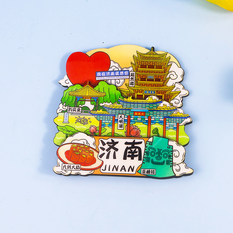 中国都市人気観光名所木製冷蔵庫マグネットカスタマイズされた文化的で創造的な北京パンダ diy マグネット強力な吸引|undefined