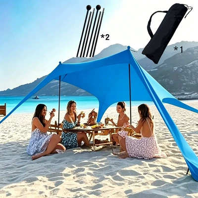 Picnics and Camping, Seaside Sunshade — Avtomobil yan çətirləri - new-sky-blue-2-irons-200160150cm