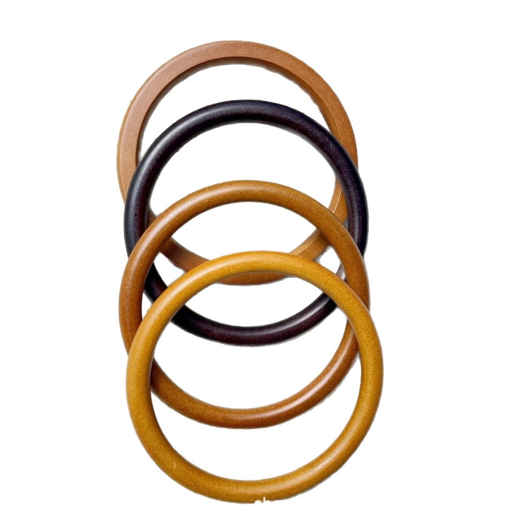 Nuevo círculo de madera brazalete DIY bolsa de tejido a mano bolsa de fabricación accesorios mango de círculo de madera