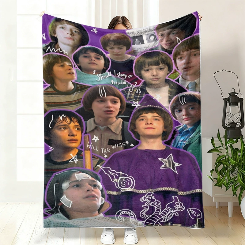 Плюшевая флисовая плед-одеяло BylerCP (в стиле Stranger Things), мягкий для отдыха, 70×100–150×200 см