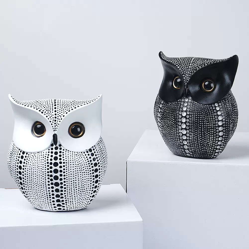 跨境亚马逊爆款树脂猫头鹰摆件家里客厅电视柜桌面玄关装饰工艺品