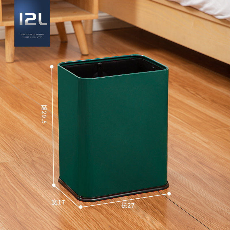 Cubo de basura de acero inoxidable para uso doméstico, cenicero de acero inoxidable de doble capa, cubo de basura para habitación de hotel, cubo de basura para club KTV