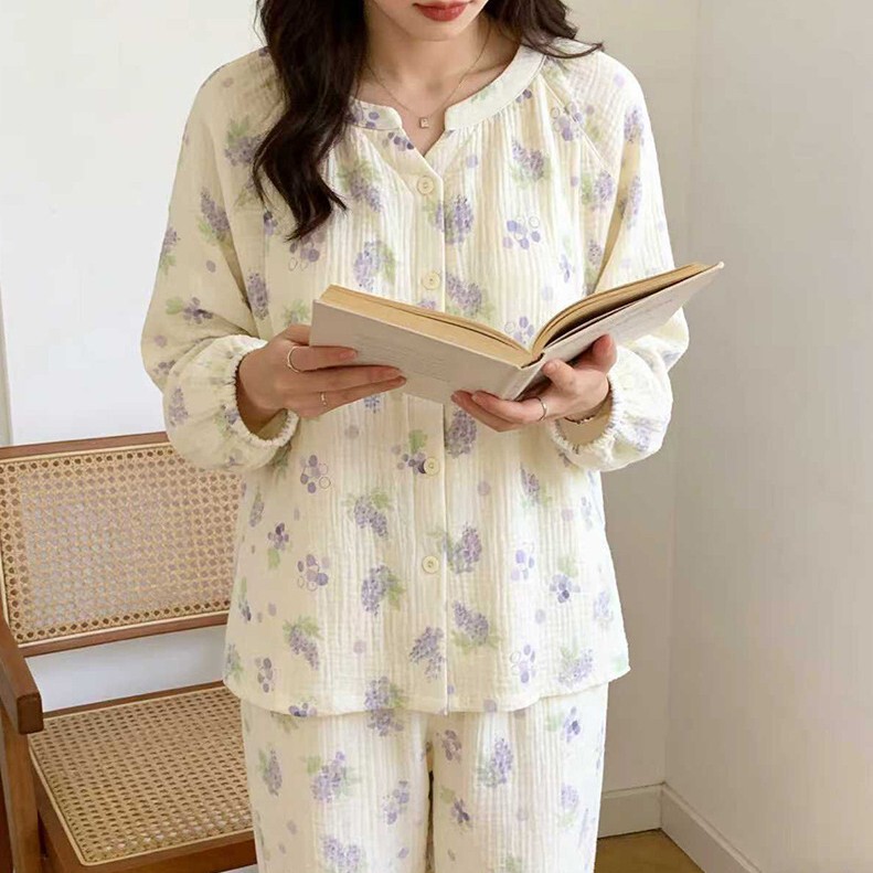 Multiple Styles of Pure Cotton Large-Size Gauze Maternity Pajamas, Summer Thin Postpartum Nursing Sleepwear for Women, Spring and Autumn Maternity Nursing Wear Multiple Styles of Pure Cotton Large-Size Gauze Maternity Pajamas, Summer Thin Postpartum Nursing Sleepwear for Women, Spring and Autumn Maternity Nursing Wear