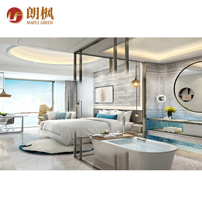 Five-Star Hotel Suite Bed Cabinet Table and Chair Whole House Furniture Customization Hotel Standard Room Public Area Lobby Furniture Project