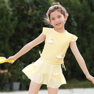 Swimwear Children's 2024 Summer New Children's Casual Cartoon Swimming Vacation Hot Spring Swim Dress