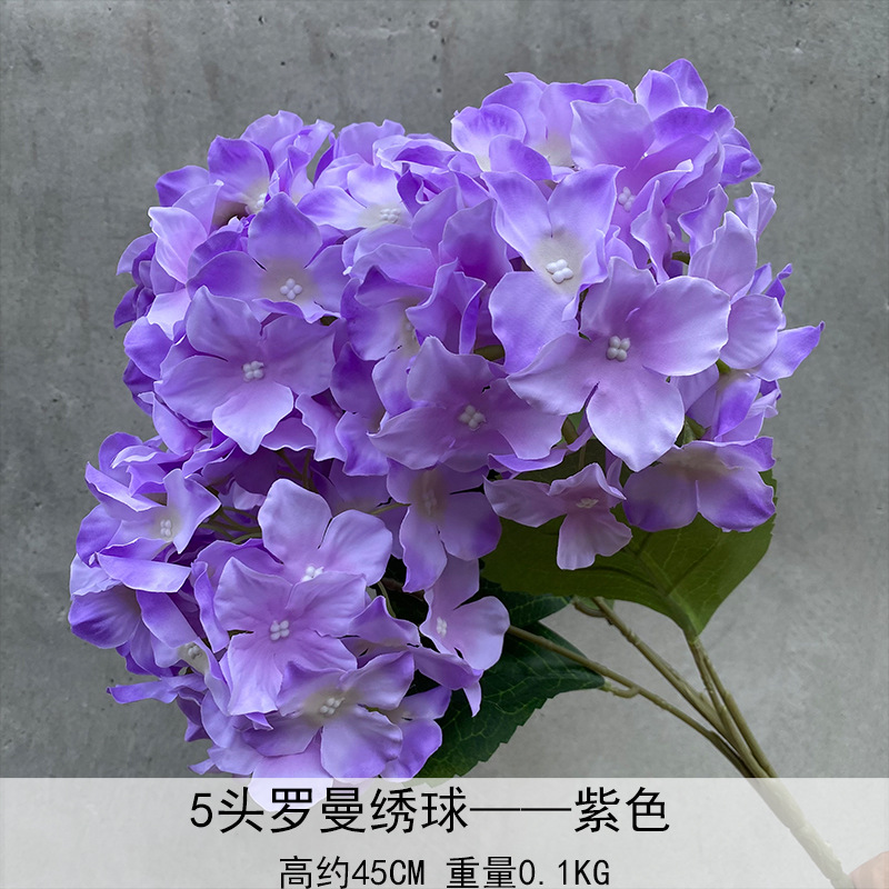 5 macarrón hortenida flor de mesa hortenida flor de mesa flor de decoración de flores falsas decoración de decoración transfronteriza