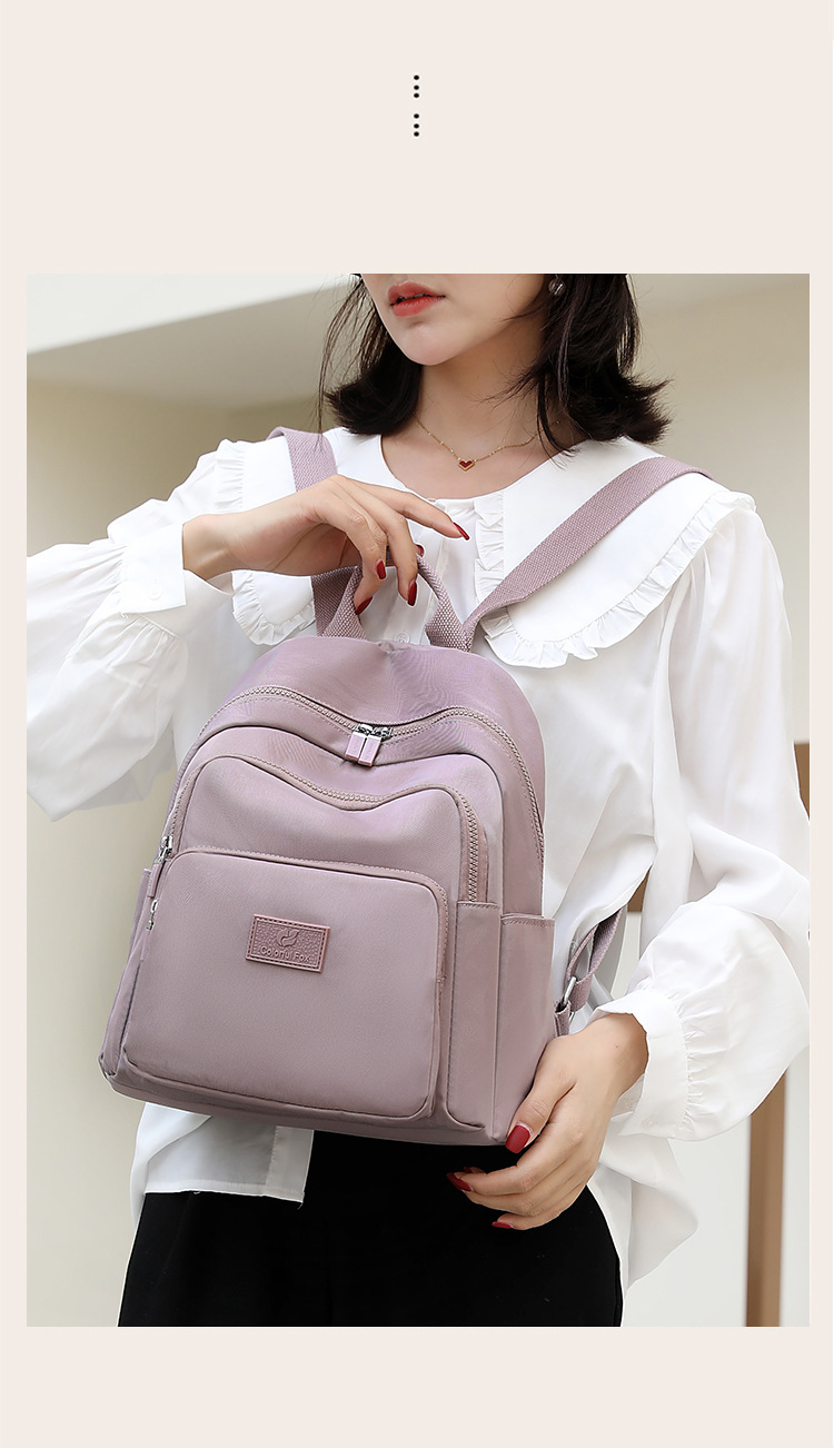 Colorful Fox's new backpack, a large-capacity casual backpack for women, is water-resistant and multi-layered for travel students Specification drawing