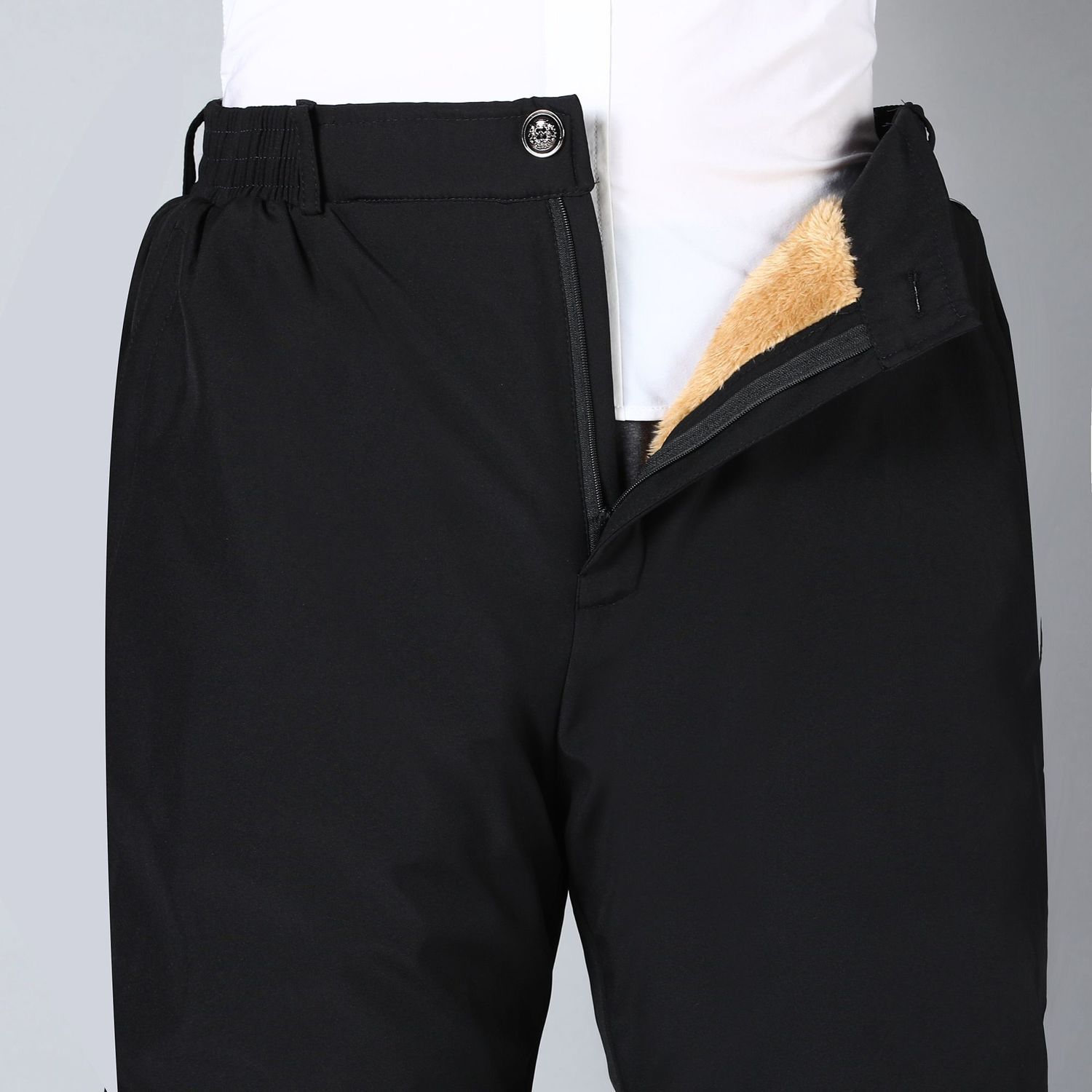 Foreign Trade Wholesale Amazon Winter Dad's Cotton Pants, Fleece-Lined and Thickened, Extra Thick Warm Pants for Middle-Aged and Elderly, Dropshipping Available