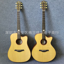 格兰德乐器41寸单板加振亮光民谣木吉他电箱面单缺角吉他guitar