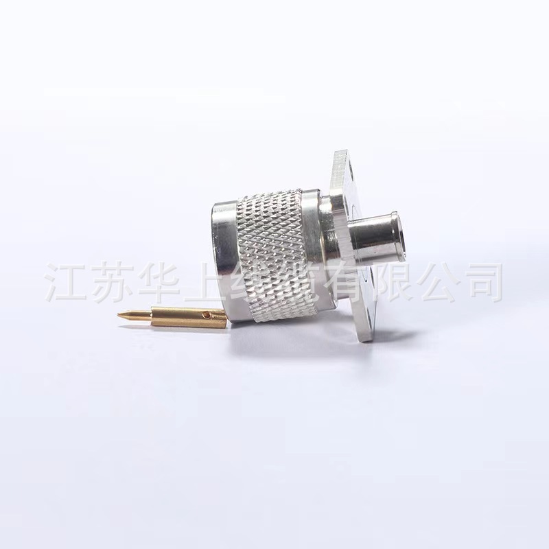 射频同轴连接器N-JFB3 N母四孔方板固定焊接 RG402 141半钢半柔线
