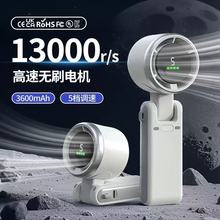 东南亚热销N607高速暴力风扇 usb充电数显折叠挂脖迷你手持小风扇