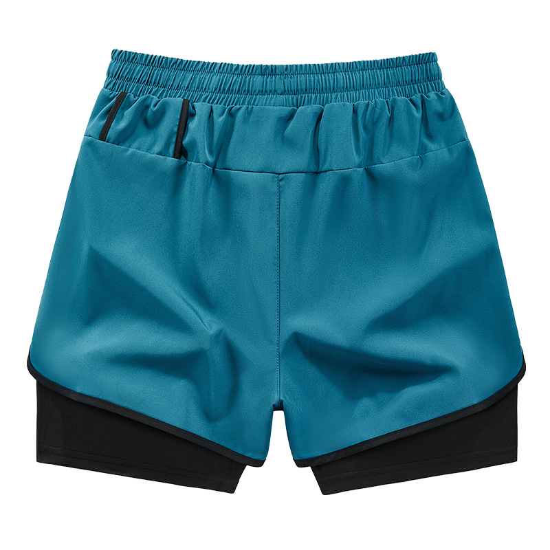 Pantalones cortos deportivos de secado rápido para hombres de verano pista y campo maratón correr pantalones de acondicionamiento físico falsos dos pantalones de entrenamiento de luz