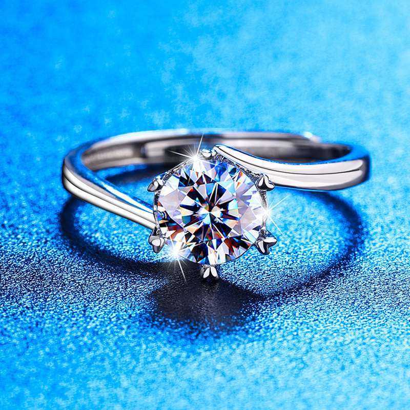 Tiktok Kuaishou Influencer Snowflake Twist Arm Ring for Women, Simple and Fashionable Snowflake Twist Arm with Moissanite Adjustable Diamond Ring Tiktok Kuaishou Influencer Snowflake Twist Arm Ring for Women, Simple and Fashionable Snowflake Twist Arm with Moissanite Adjustable Diamond Ring