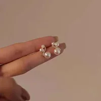 S925 Серебряная игла Пресноводная жемчужная звезда Универсальные интернет-знаменитости в том же стиле S-образные серьги из нескольких бусин Жемчужные серьги Серьги