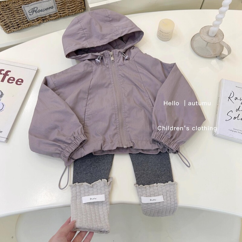 Sweet Little Girl's Jacket Autumn New Fashionable Children's Spring and Autumn Style Little Girl's Sports Hooded Top