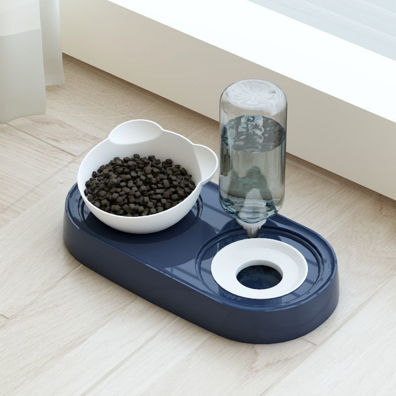 Cat Bowl, Dog Bowl, Double Bowl, Automatic Drinking Water, Integrated Ceramic Cat Bowl, Food Bowl, Cat Rice Bowl, Dog Rice Bowl, Pet Supplies