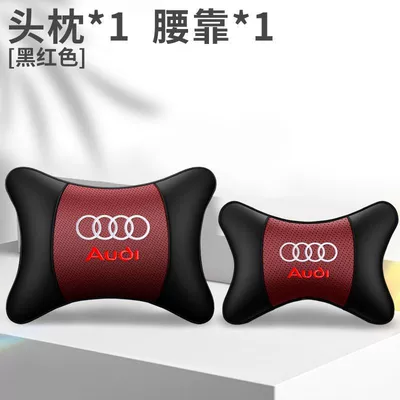for Audi Car, Headrest - black-red-upgraded-and-thickened-2-headrests