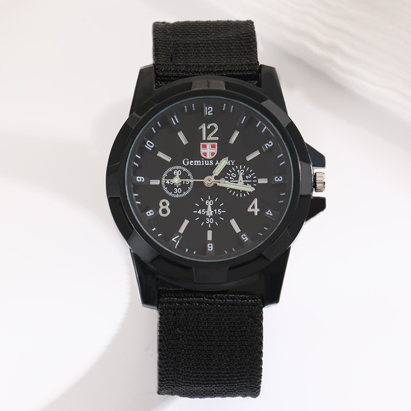 Cross-Border Fashion Nylon Strap Men's Watch Cloth Strap Military Watch Trendy Luminous Needle Sports Watch Men's and Women's Watch