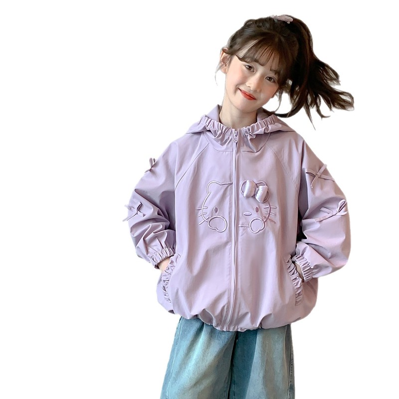 女童冲锋衣外套春秋2025新款儿童秋装小女孩童装洋气运动防风上衣|undefined