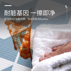New home non-slip and anti-oil kitchen floor mats Home PU leather scrubbable floor mats geometric strip carpet