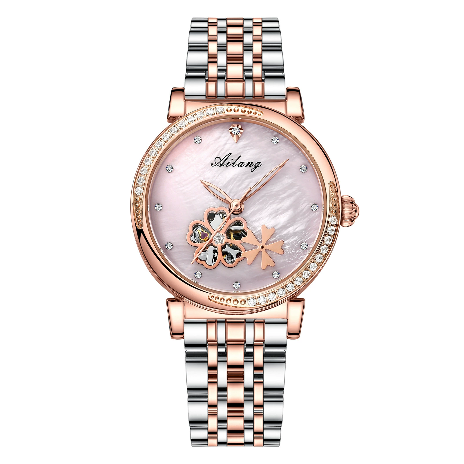 Новые часы Ms. Alang Little Green Hollow Automatic Diamond Fashion Женские часы Взрыв