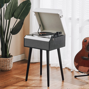 Retro Wooden Bluetooth Speaker European Simple Living Room Moving Magnetic Stylus Gramophone Floor-Standing Vinyl Record Player