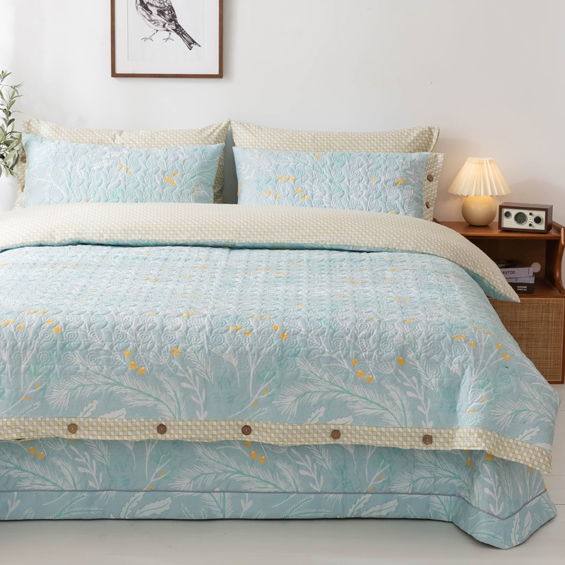 Cubierta de cama de algodón de cuatro piezas, cubierta de colchón de cuatro piezas