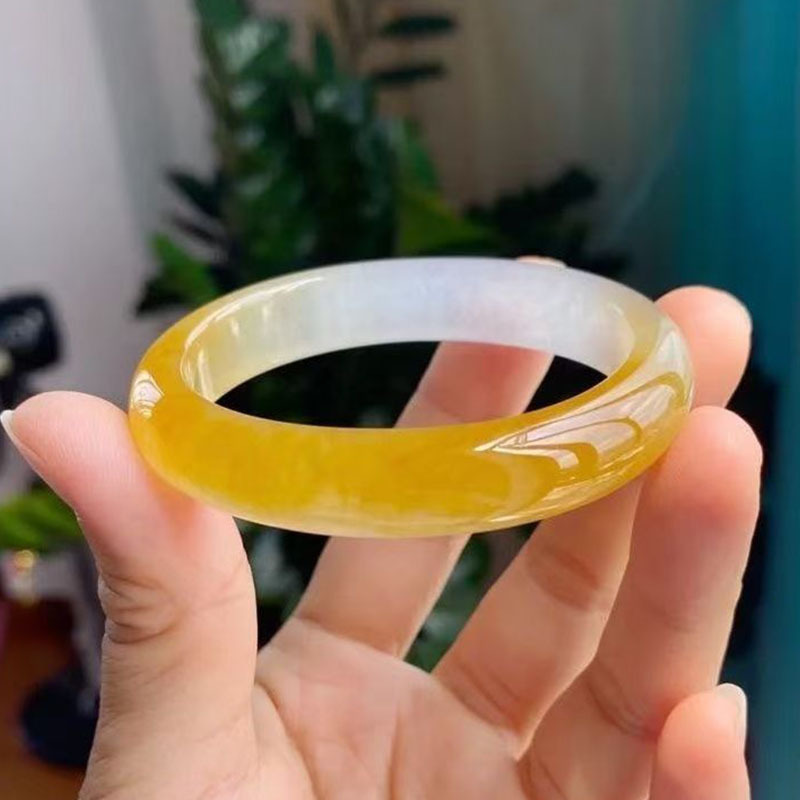 Ice Yellow Dragon Jade Bracelet, Sugar Bracelet, Jade Bracelet, Natural Quartzite Jade, Women's Hand Jewelry Gift Manufacturer Batch