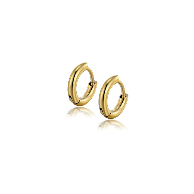 Xuping de acero inoxidable geometría círculo perfiles de orejas de moda femenina temperamento simple y compacto europa y americana auriculares transfronterizos personalizados al por mayor