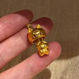 甜美躲喵喵吊坠铃铛项链可爱少女心小众设计轻奢高级锁骨链送礼物