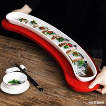 创意酒店餐具1米陶瓷超大号刀鱼带鱼鳗鱼火锅肉盘餐厅会所私房菜