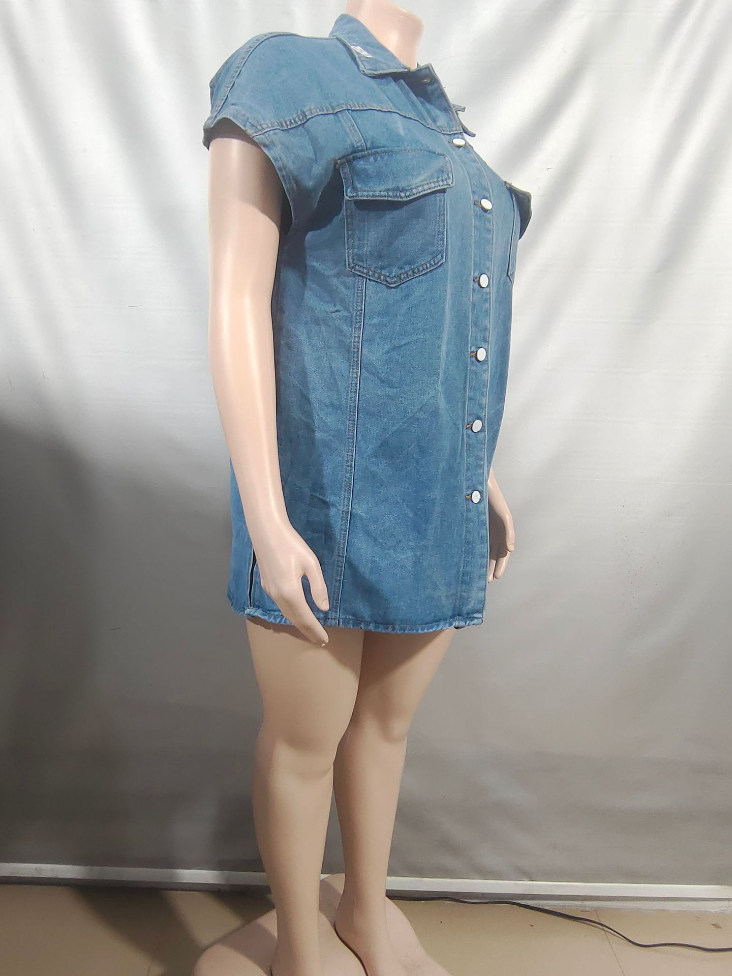 Chaleco vaquero mujer chaqueta sin mangas casual estilo moda_voghion.com