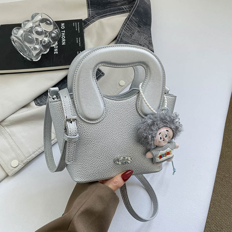 Transfronterizos Europa y América diaria sensación litchi mini bolso de mano nicho padres e hijos bolso de cubo de dopamina lindos mochila image 10