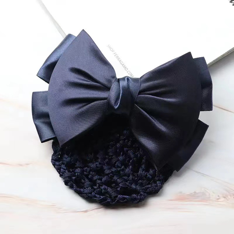 Headflower femenina enfermera profesional azafata banco para trabajar joyería de cabello caliente temperamento red de cabello coreana bolsillo de red de arco