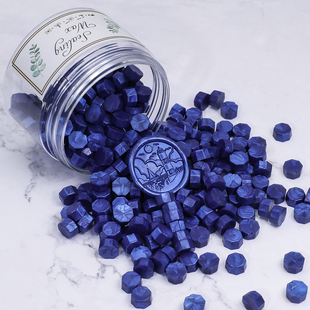 Oucai Fire Paint Wax, octágono, color mixto, nacarado, 200 granos, 132 colores, sello de pintura al fuego, cera, a granel barato