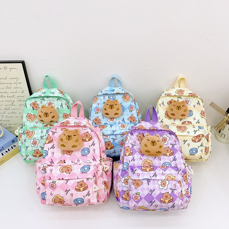 Jardín de infantes mochila de dibujos animados lindos capibara mochila para niños y niñas nueva impresión mochila para niños