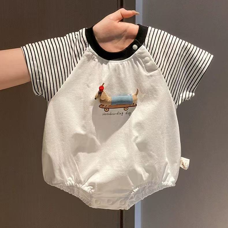 2026 Summer New Style Baby Romper Korean Version Stylish and Cute Short-Sleeve Jumpsuit for Boys and Girls