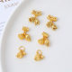 Shuangtong Lily of the Valley Ancient Sand Gold Cut Out Elbow with Two Flower Buds Separated Bead Pendant Three-piece Set Ancient Style Small Flower Pendant