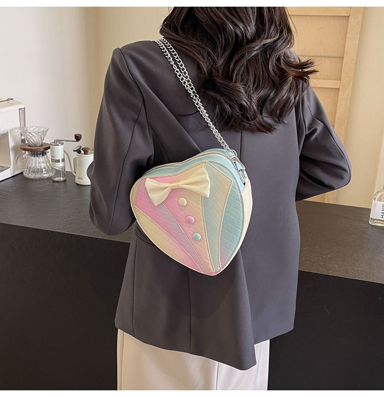 Women's Medium Pu Leather Gradient Color Bow Knot Streetwear Zipper Underarm Bag display picture 10