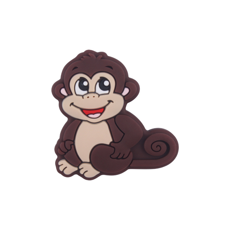 Nuevo bebé suministros dibujos animados animal mono silicona teether creativo DIY chupete cadena pulsera teether Accesorios