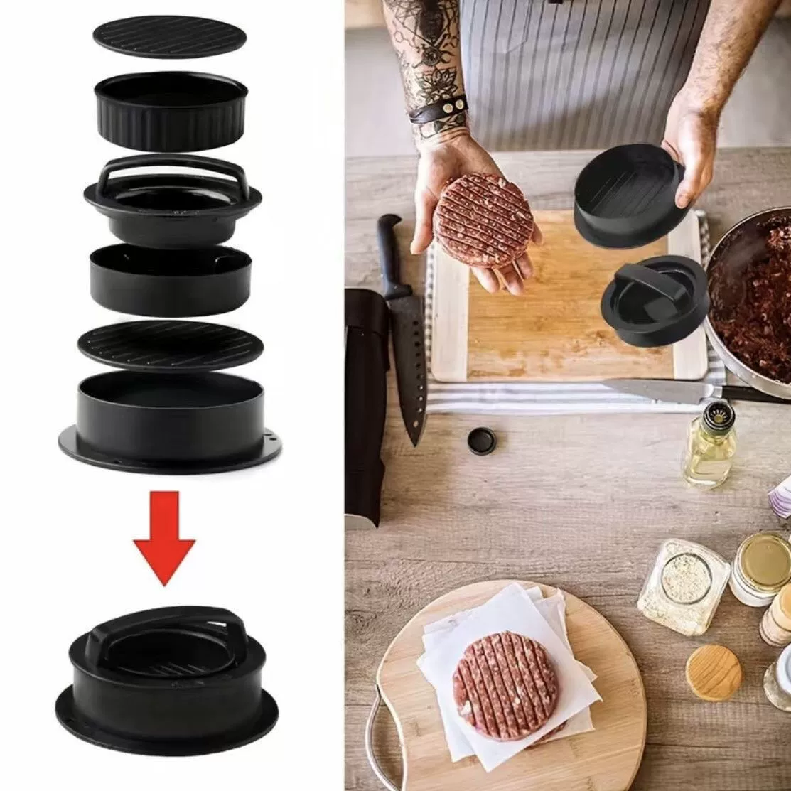 Набор прессов для гамбургера, форма для котлет пресс мясной котлет пресс модель котлеты детское рисовое шарик пресс