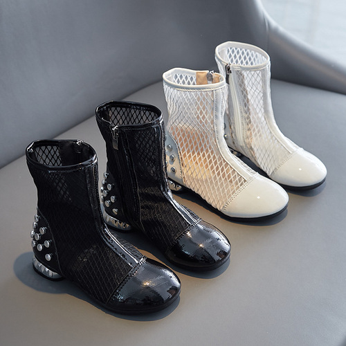 Girls Sandals  Summer New Children's Net Shoes Korean Version High Top Fashion Children's Sandals Solid Color Versatile Roman Shoes