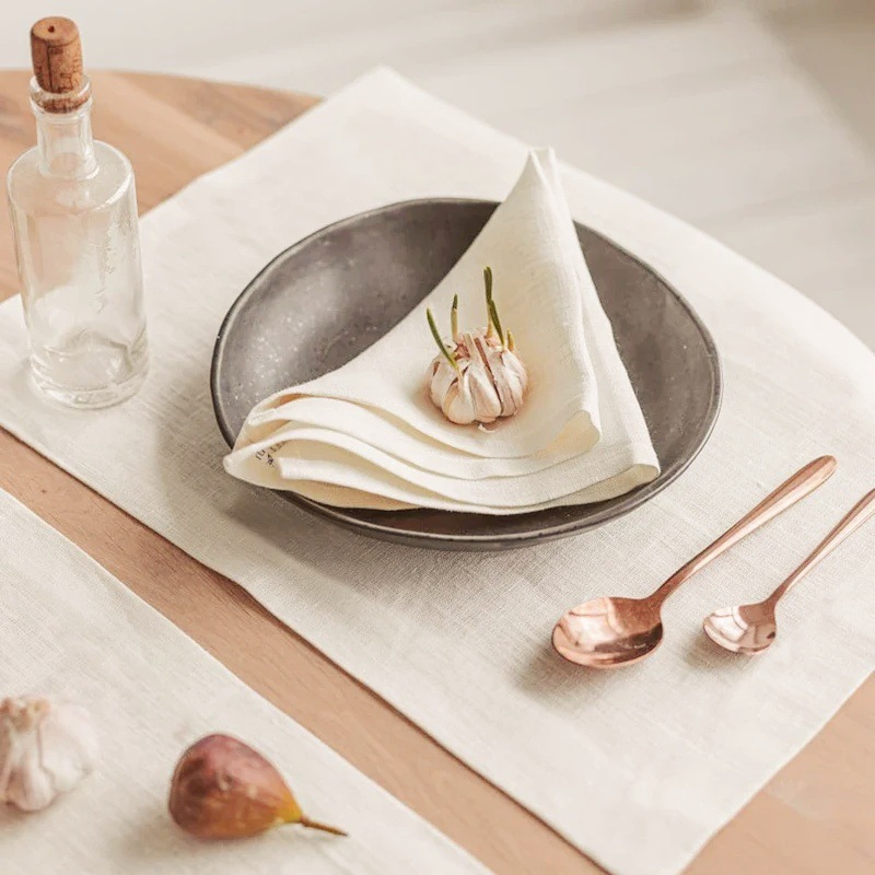 Servilletas de algodón y lino, tela bucal, rizado, country americano, decoración de bodas lisa, fiesta, servilleta de lino transfronteriza de Navidad