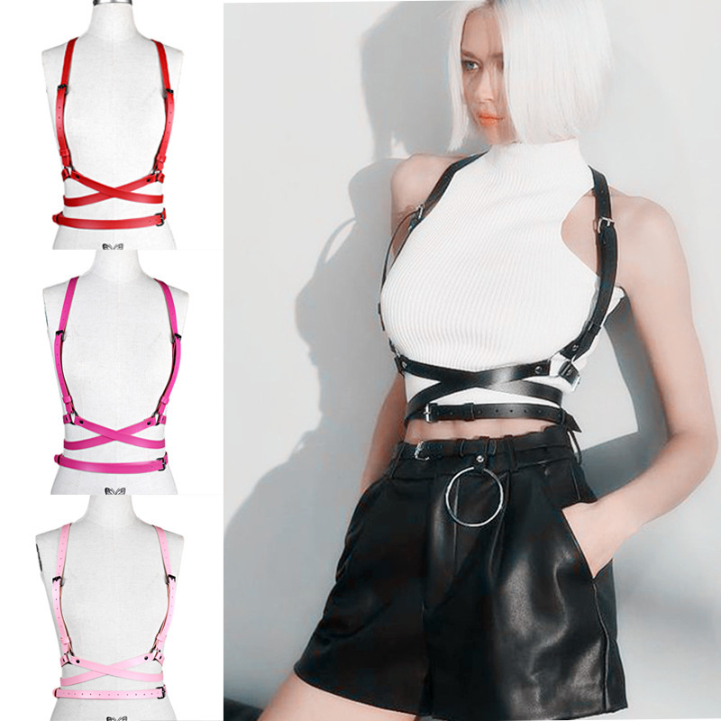 Sex toys double-layer winding strap belt SM women's wear binding clothes PU leather binding training toys