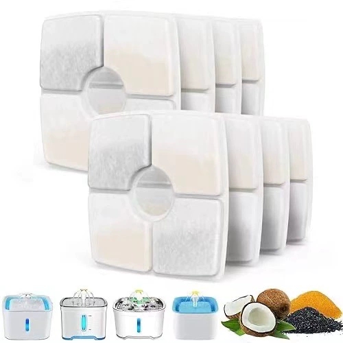 Питомец диспенсер воды фильтрующий элемент Амазонка популярный квадратный скорлупы кокосового ореха активированного угля фильтр ядро кошка воды питатель фильтрующий элемент