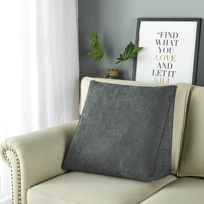 sofa lumbar support, triangular | Waist support - korean-velvet-in-deep-space-gray-large-size-584820cm