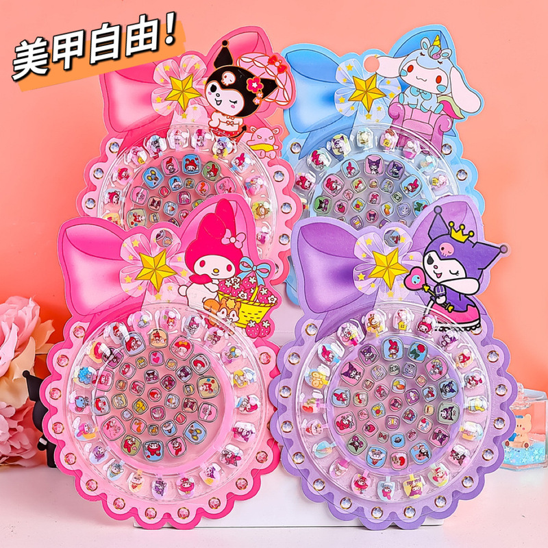 Kulomi Nail Cute Girl Sanrio Kulomi Baby Nail Art Sticker Girls Non-toxic and Taste Free Adhesive