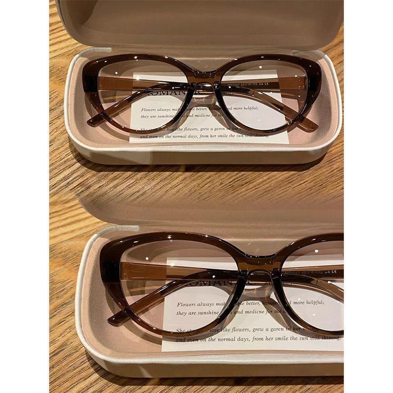 Korean high -level cat eyes Black glasses female anti -Blu -ray face face, face, face, can be equipped with a degree of glasses