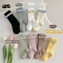 韩国东大门蝴蝶结新款韩系莫兰迪色系袜子新款儿童连裤袜批发代发